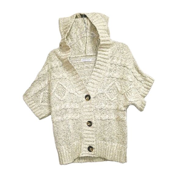 Aeropostale Knit‎ Hoodie Women Crop Sweater Cardigan Size XL Short Sleeves - Picture 1 of 5